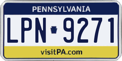 PA license plate LPN9271