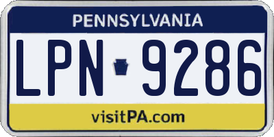 PA license plate LPN9286