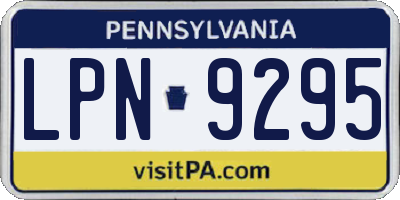 PA license plate LPN9295
