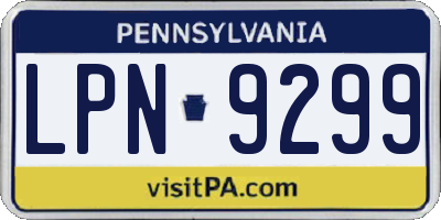 PA license plate LPN9299