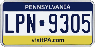 PA license plate LPN9305