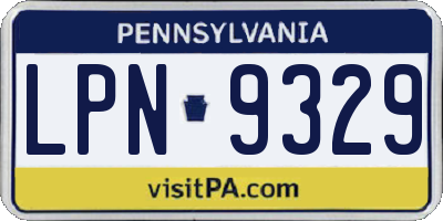 PA license plate LPN9329