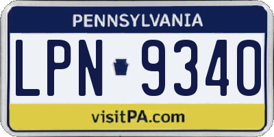PA license plate LPN9340