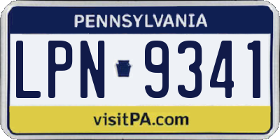 PA license plate LPN9341