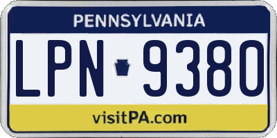 PA license plate LPN9380