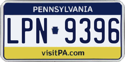 PA license plate LPN9396