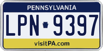 PA license plate LPN9397