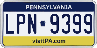 PA license plate LPN9399