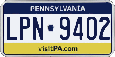 PA license plate LPN9402