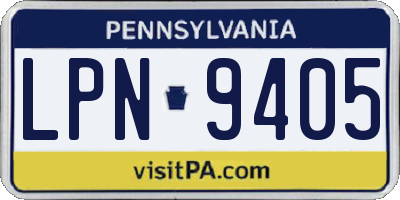 PA license plate LPN9405