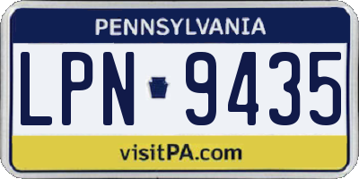 PA license plate LPN9435
