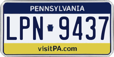 PA license plate LPN9437