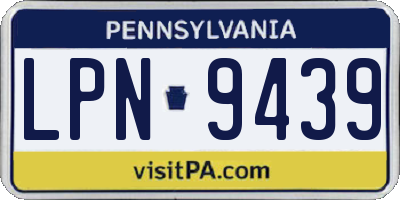 PA license plate LPN9439
