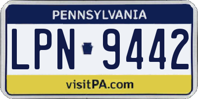 PA license plate LPN9442
