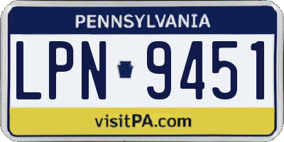 PA license plate LPN9451