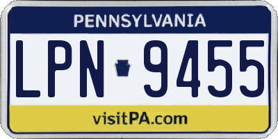 PA license plate LPN9455