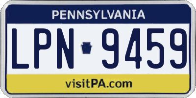 PA license plate LPN9459