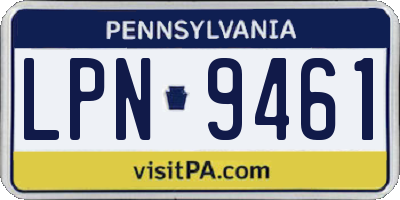 PA license plate LPN9461