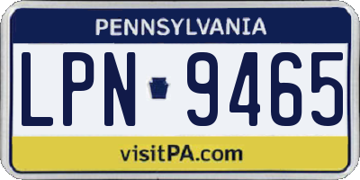 PA license plate LPN9465