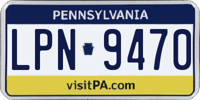 PA license plate LPN9470