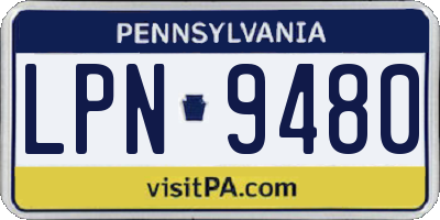 PA license plate LPN9480