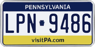 PA license plate LPN9486