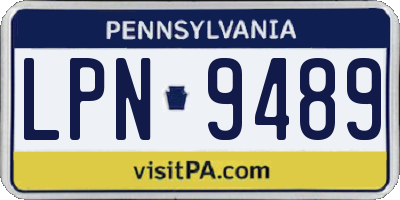 PA license plate LPN9489