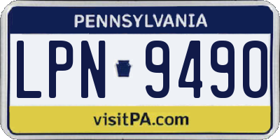 PA license plate LPN9490