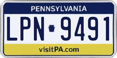 PA license plate LPN9491
