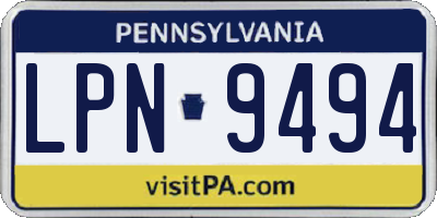 PA license plate LPN9494