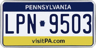 PA license plate LPN9503