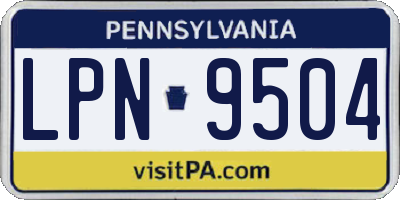 PA license plate LPN9504