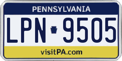 PA license plate LPN9505