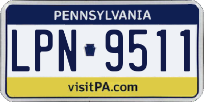 PA license plate LPN9511