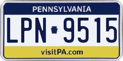 PA license plate LPN9515