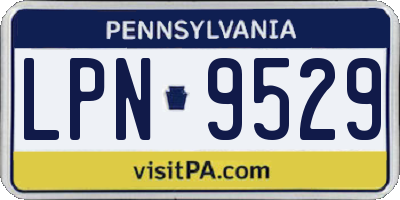 PA license plate LPN9529
