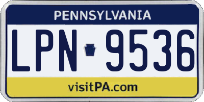 PA license plate LPN9536
