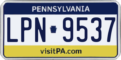 PA license plate LPN9537