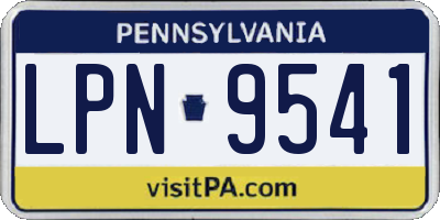 PA license plate LPN9541