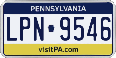 PA license plate LPN9546