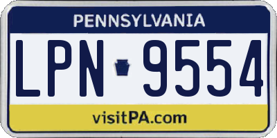 PA license plate LPN9554