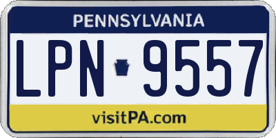 PA license plate LPN9557