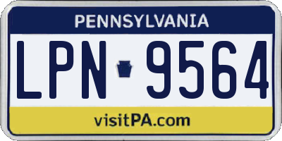PA license plate LPN9564