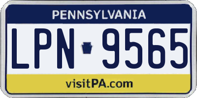 PA license plate LPN9565