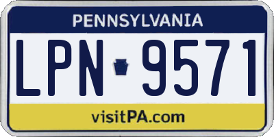PA license plate LPN9571