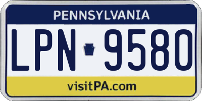 PA license plate LPN9580