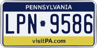 PA license plate LPN9586