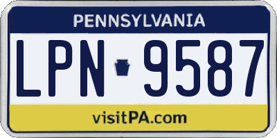 PA license plate LPN9587