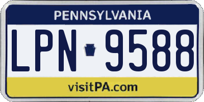 PA license plate LPN9588