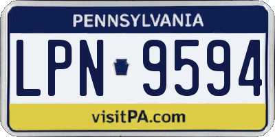 PA license plate LPN9594